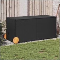 Dynbox på hjul svart 283L konstrottning vidaXL