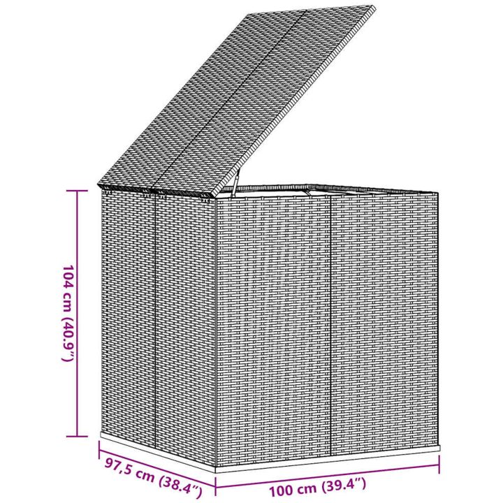 Dynbox PE-rotting brun vidaXL 100 x 97.5 x 104 cm – bild 10