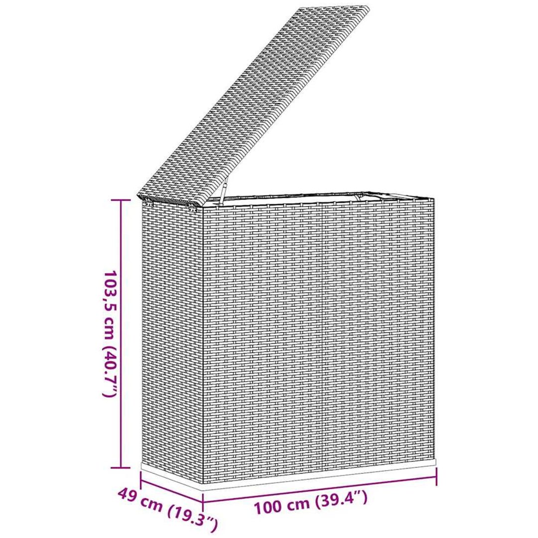Dynbox PE-rotting grå vidaXL 100 x 49 x 103.5 cm – bild 9