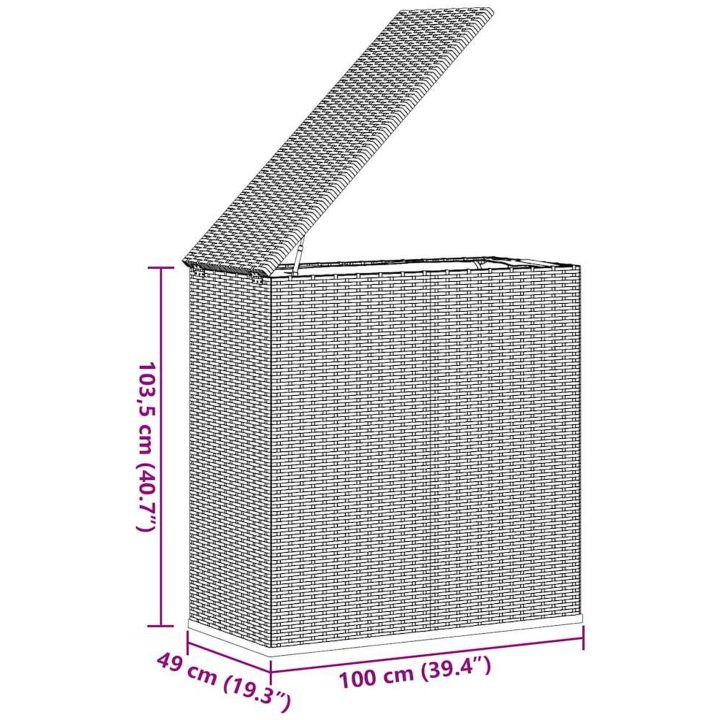 Dynbox PE-rotting grå vidaXL 100 x 49 x 103.5 cm – bild 10