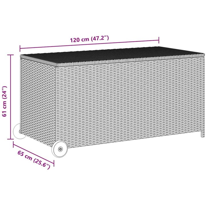 Dynbox svart 120x65x61 cm konstrotting vidaXL – bild 9