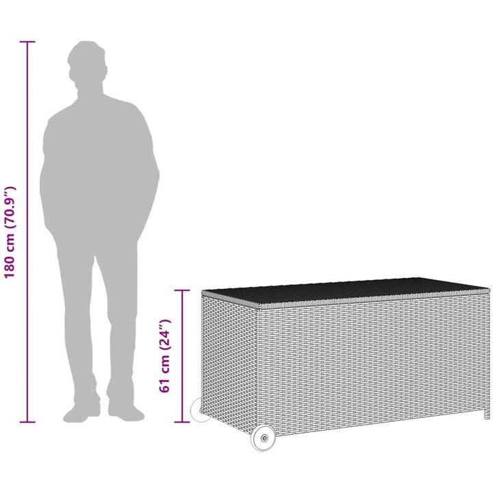 Dynbox svart 120x65x61 cm konstrotting vidaXL – bild 10
