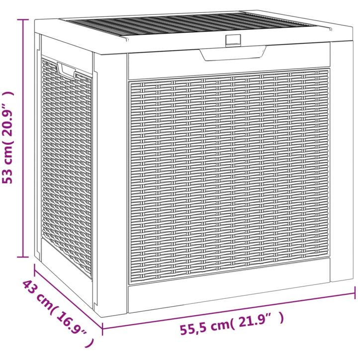 Dynbox svart 55,5x43x53 cm polypropen vidaXL – bild 8
