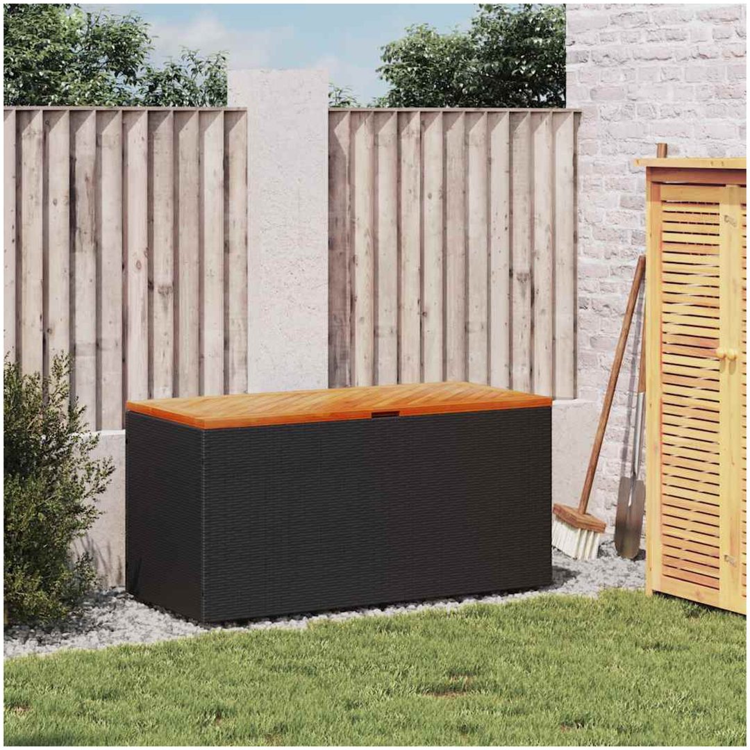 Dynbox svart konstrotting akaciaträ vidaXL 110 x 50 x 54 cm – bild 3