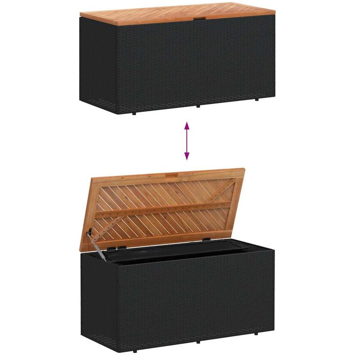 Dynbox svart konstrotting akaciaträ vidaXL 110 x 50 x 54 cm – bild 7