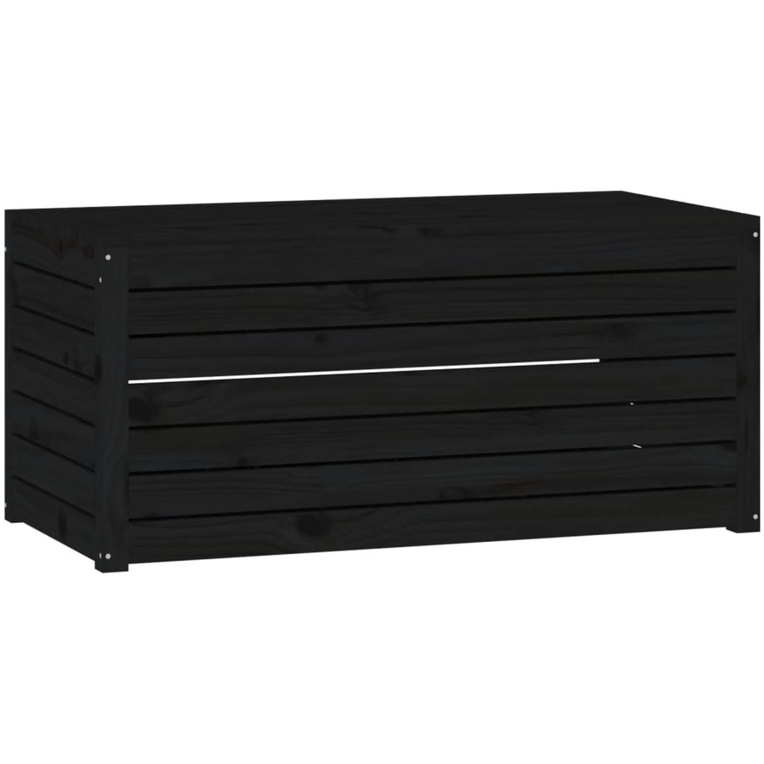 Dynbox svart massiv furu vidaXL 101 x 50.5 x 46.5 cm – bild 2