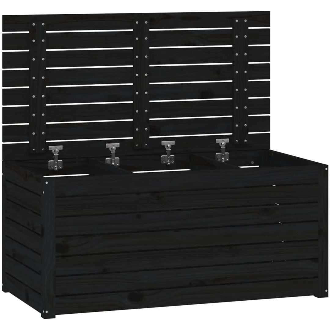 Dynbox svart massiv furu vidaXL 101 x 50.5 x 46.5 cm – bild 6