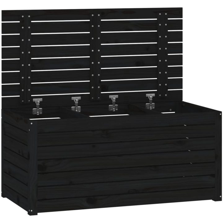 Dynbox svart massiv furu vidaXL 101 x 50.5 x 46.5 cm – bild 6