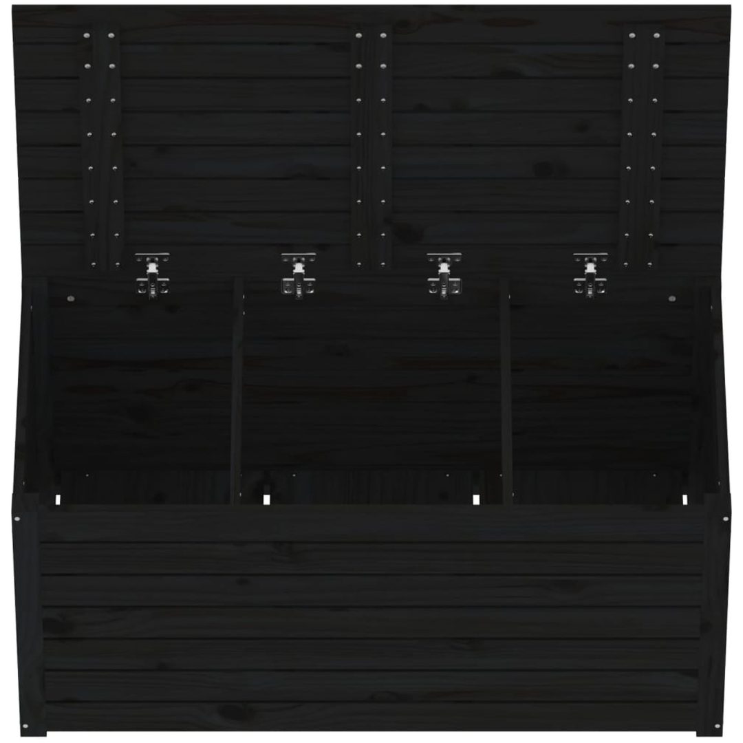 Dynbox svart massiv furu vidaXL 101 x 50.5 x 46.5 cm – bild 8