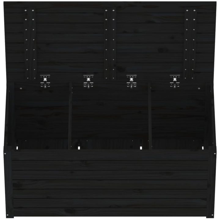 Dynbox svart massiv furu vidaXL 101 x 50.5 x 46.5 cm – bild 8