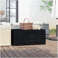 Dynbox svart massiv furu vidaXL