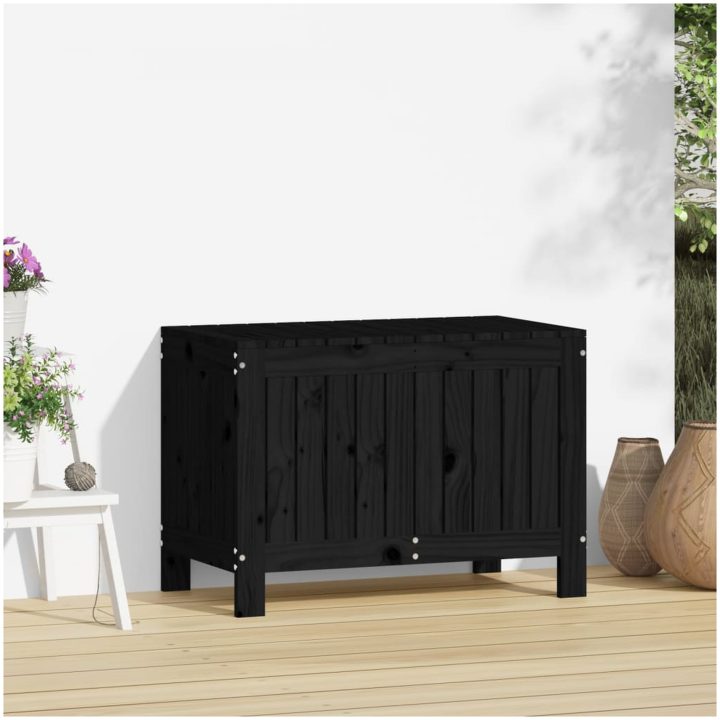 Dynbox svart massiv furu vidaXL 76 x 42.5 x 54 cm – bild 3