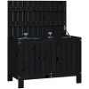 Dynbox svart massiv furu vidaXL 76 x 42.5 x 54 cm – miniatyr 4