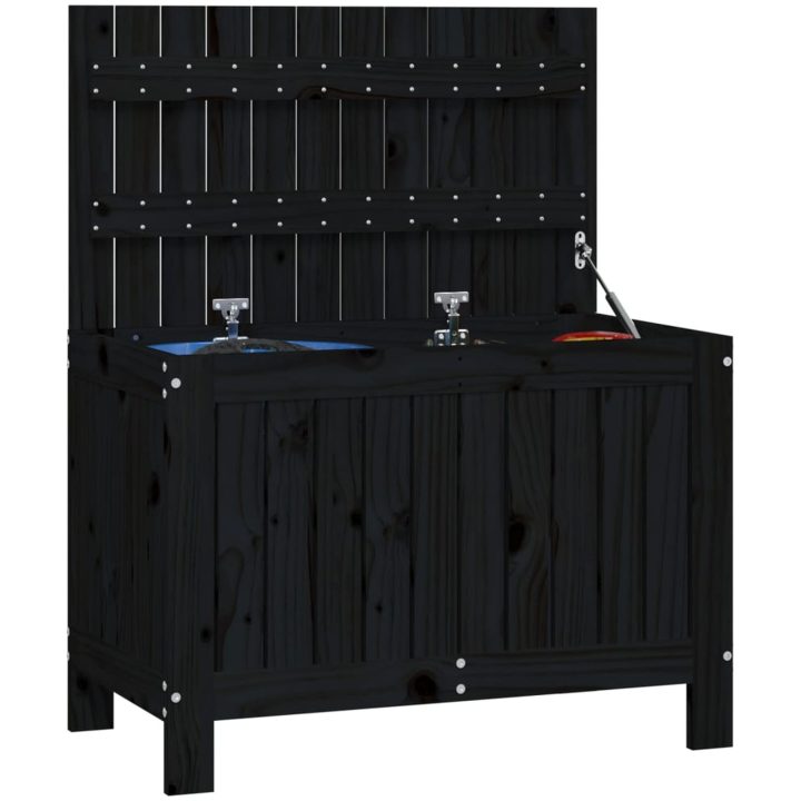 Dynbox svart massiv furu vidaXL 76 x 42.5 x 54 cm – bild 4