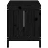 Dynbox svart massiv furu vidaXL 76 x 42.5 x 54 cm – miniatyr 7