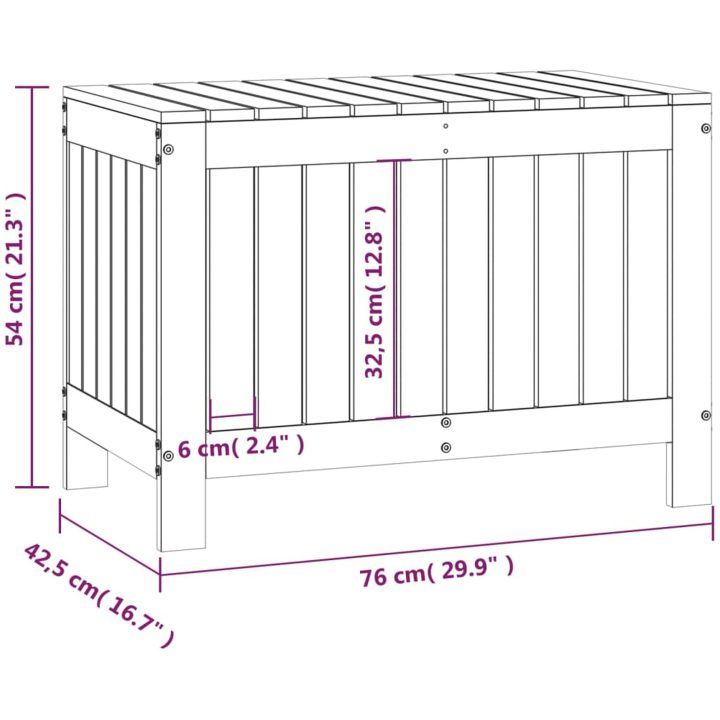 Dynbox svart massiv furu vidaXL 76 x 42.5 x 54 cm – bild 10