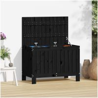 Dynbox svart massiv furu vidaXL