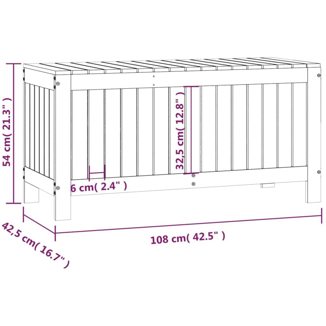 Dynbox vit massiv furu vidaXL 108 x 42.5 x 54 cm – bild 10