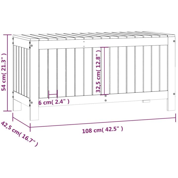 Dynbox vit massiv furu vidaXL 108 x 42.5 x 54 cm – bild 10