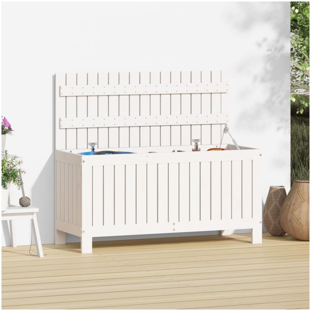 Dynbox vit massiv furu vidaXL 108 x 42.5 x 54 cm