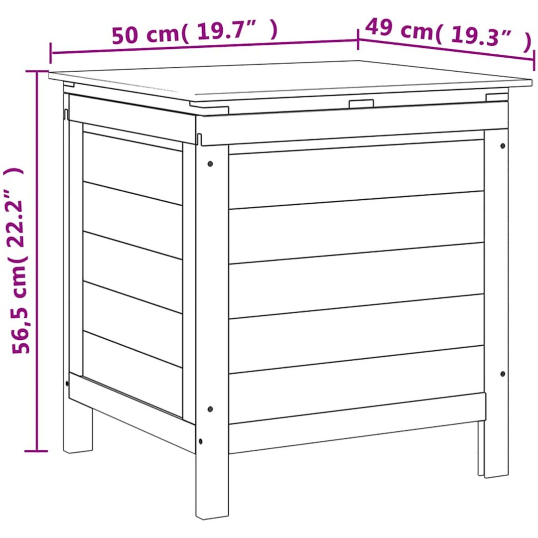 Dynbox vit massivt granträ vidaXL 50 x 49 x 56.5 cm – bild 8