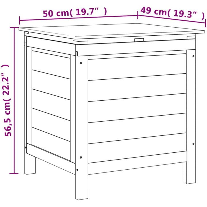 Dynbox vit massivt granträ vidaXL 50 x 49 x 56.5 cm – bild 8