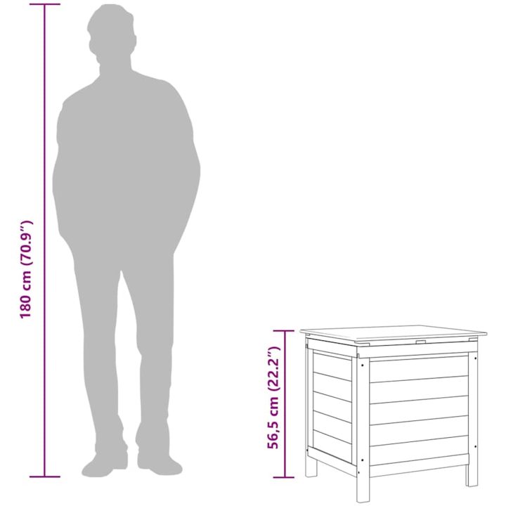 Dynbox vit massivt granträ vidaXL 50 x 49 x 56.5 cm – bild 9