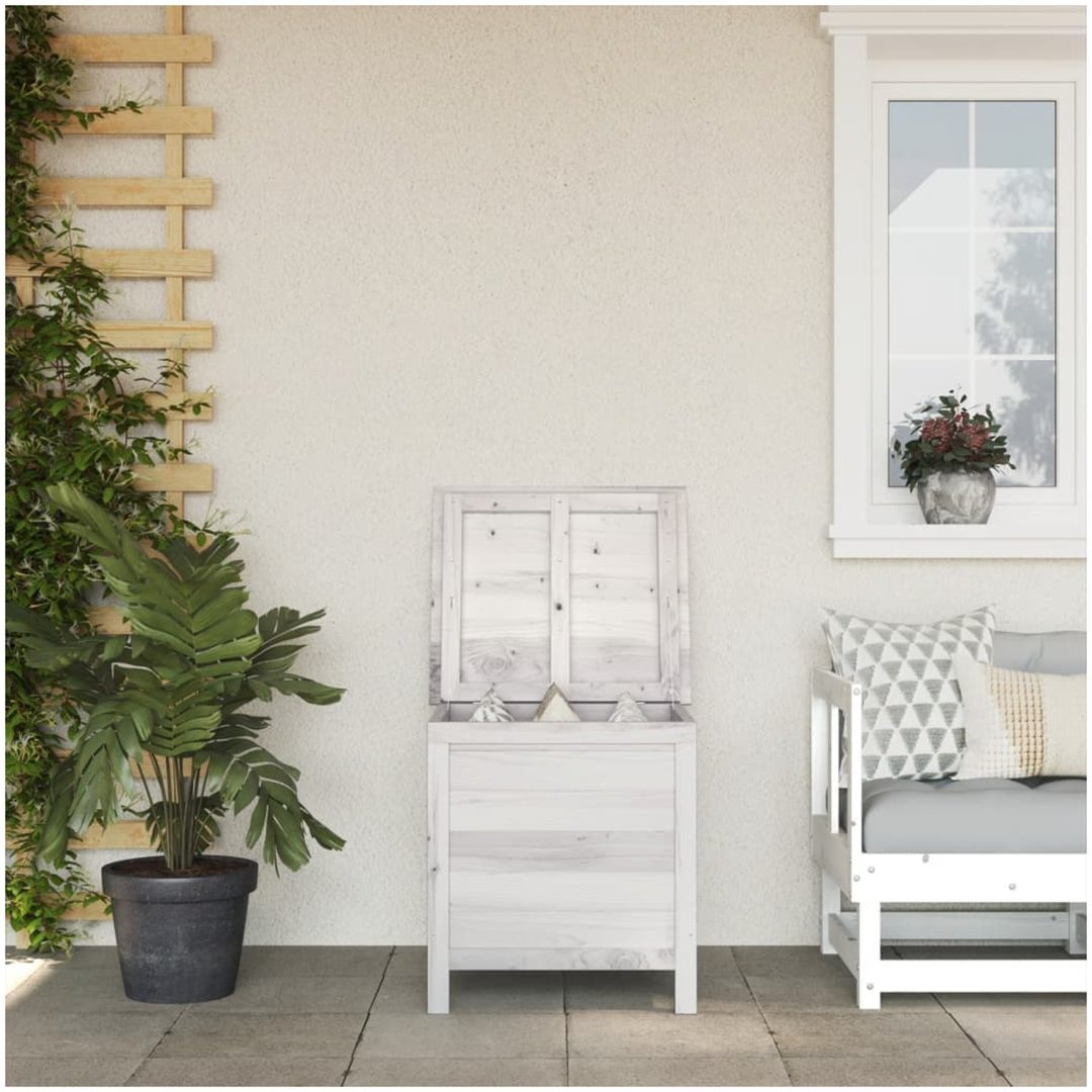 Dynbox vit massivt granträ vidaXL 50 x 49 x 56.5 cm