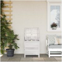 Dynbox vit massivt granträ vidaXL