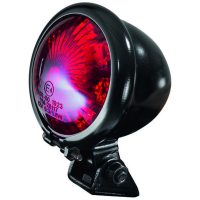 Egg red LED street legal black vintage rear light BIHR
