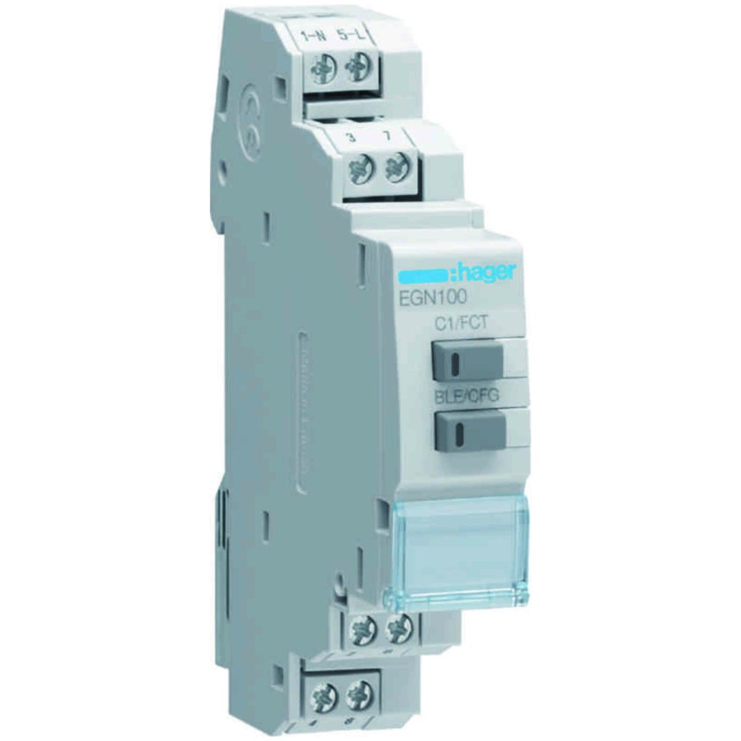 EGN100 Kopplingsur utan display 1-kanal BLE+RF Hager
