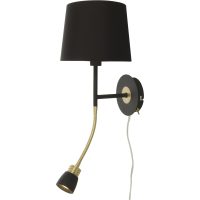 Eketorp Vägglampa, Svart/mässing ANETA HOME