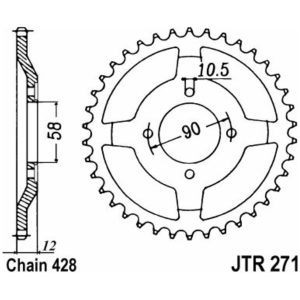EK/JT Chain Kit 428SR 14/50 - Standard Rear Sprocket
