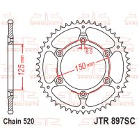 EK/JT Chain kit 520 SRX2 - 15/48-114 - Steel Self Cleaning Rear Sprocket