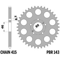 EK/PBR Chain Kit 415RR 12/42-122 - Steel Standard Rear Sprocket