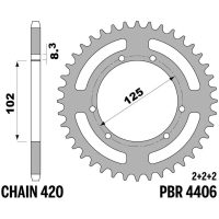 EK/PBR Chain Kit 420SR 11/59-134 - Standard Rear Sprocket
