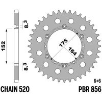 EK/PBR Chain kit 520 SRX2 - 14/41-104 - Steel Standard Rear Sprocket