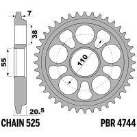 EK/PBR Chain kit 525 MVXZ2 - 15/43-106 - Steel Reinforced Rear Sprocket