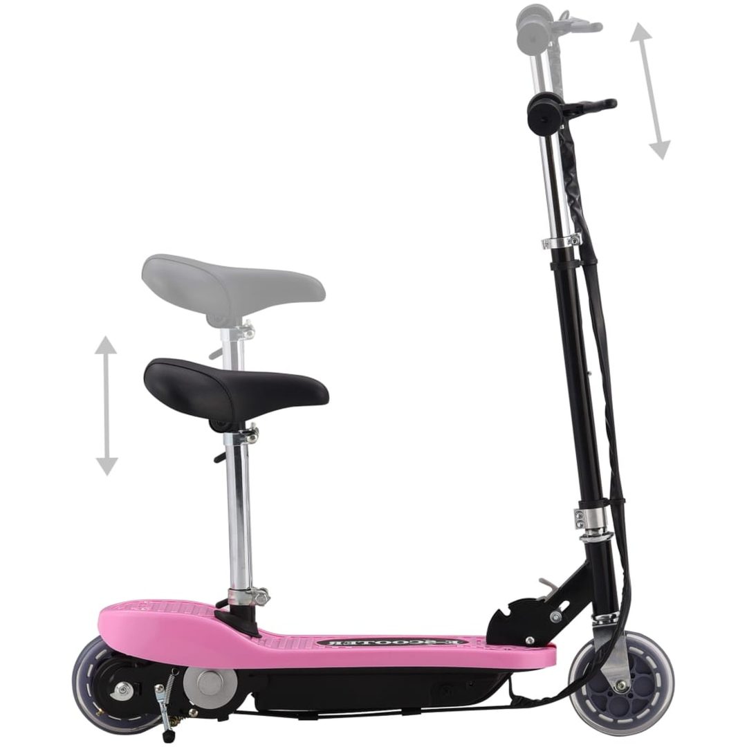 Elektrisk sparkcykel med sadel 120 W rosa vidaXL – bild 2