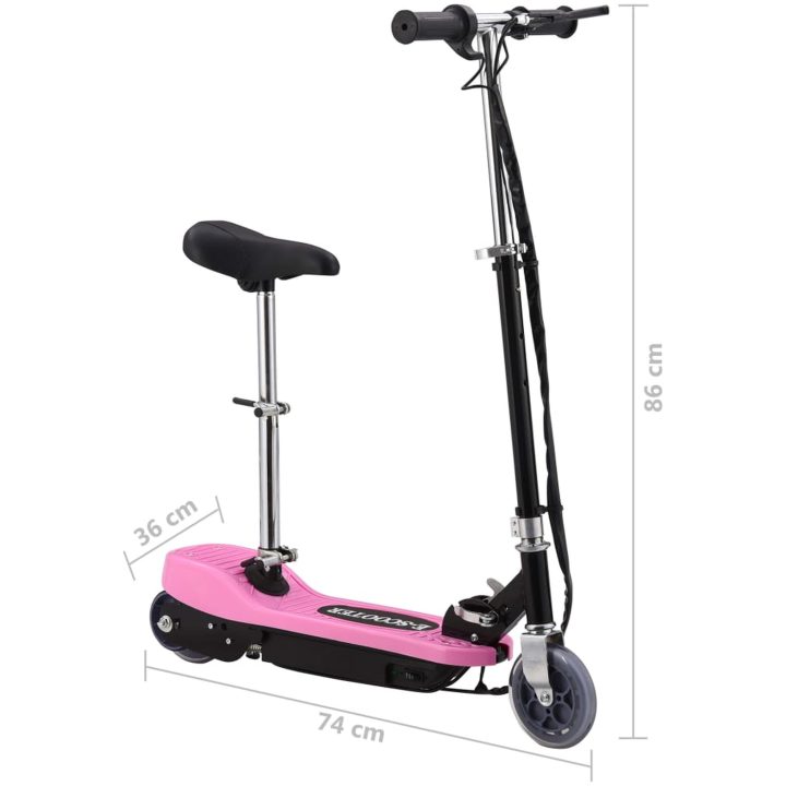 Elektrisk sparkcykel med sadel 120 W rosa vidaXL – bild 10