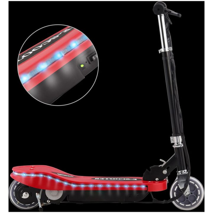 Elsparkcykel med LED 120 W röd vidaXL – bild 2