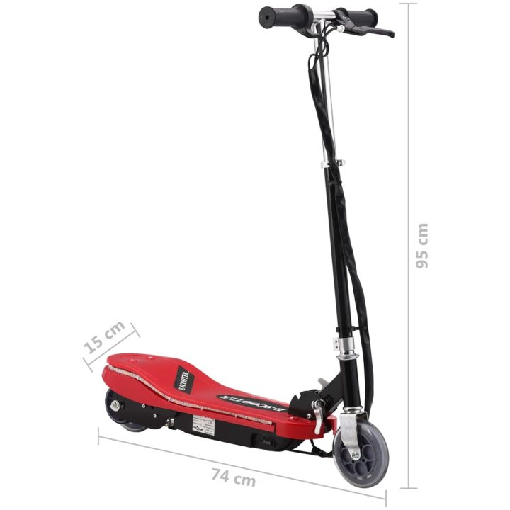 Elsparkcykel med LED 120 W röd vidaXL – bild 11