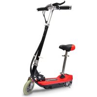 Elsparkcykel med sadel 120 W röd vidaXL
