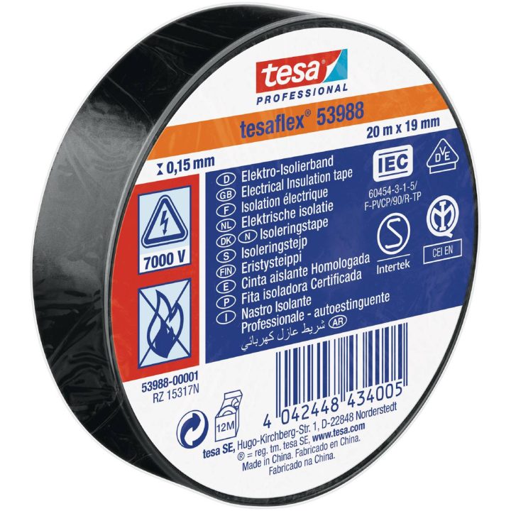 Eltejp flex 53988 TESA ELTEJP 53988 SVART 15MMX10M – bild 10