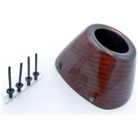 END CAP CARBON RCT BLACK/RED