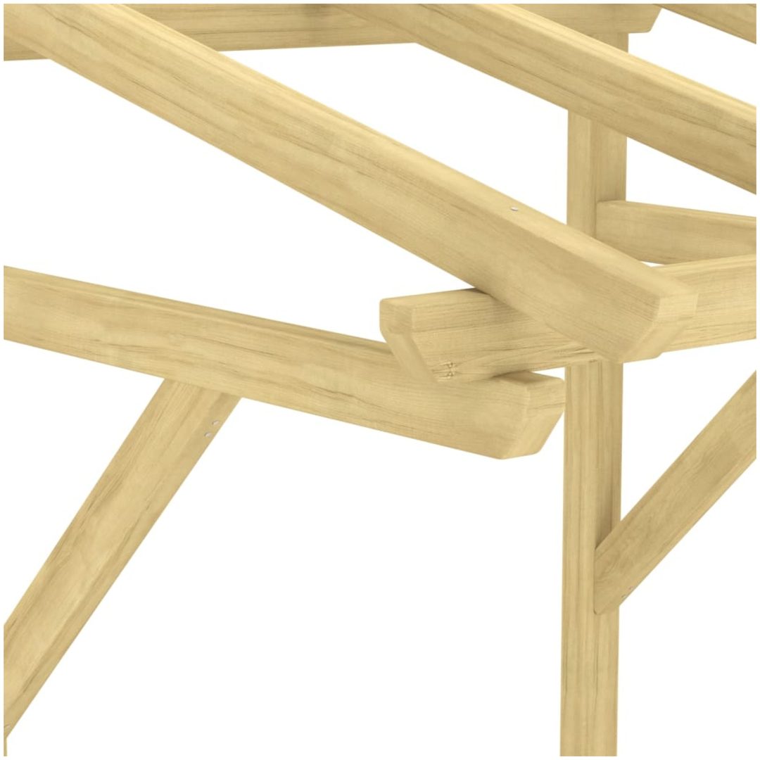Entrétak impregnerad massiv furu vidaXL 100 x 100 x 80 cm – bild 6