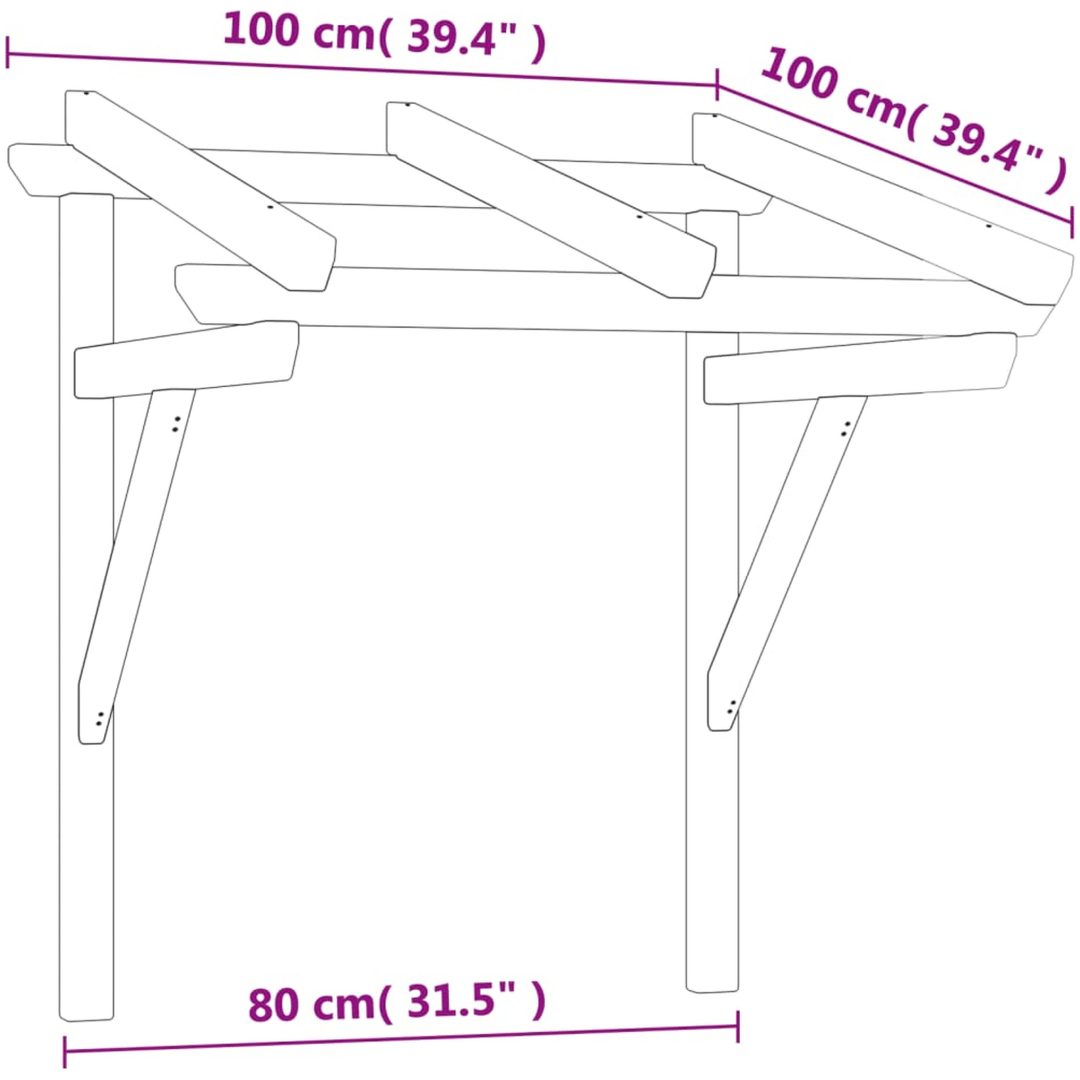 Entrétak impregnerad massiv furu vidaXL 100 x 100 x 80 cm – bild 7