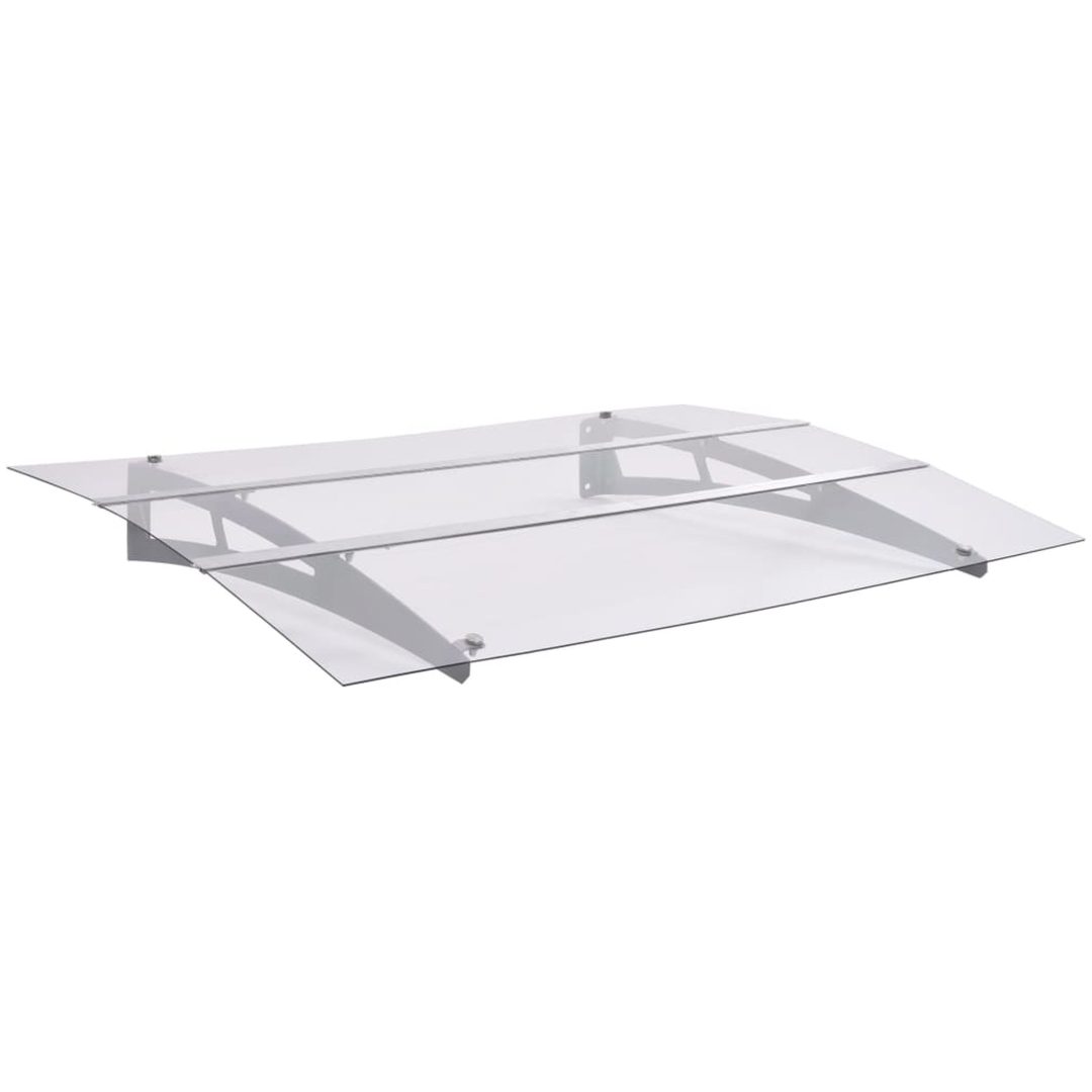 Entrétak silver och transparent polykarbonat vidaXL 120 x 90 cm