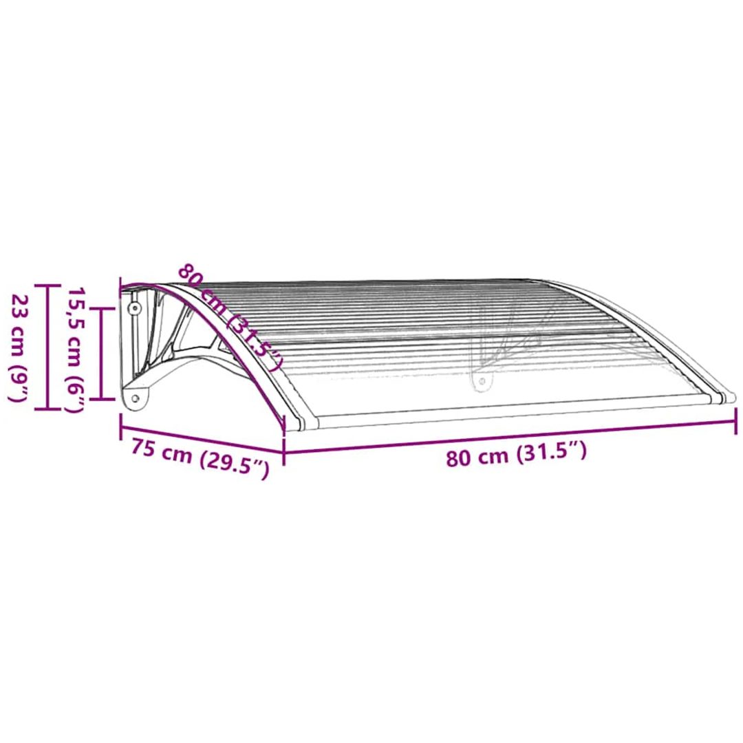 Entrétak svart 80x75 cm polykarbonat vidaXL N/a – bild 7