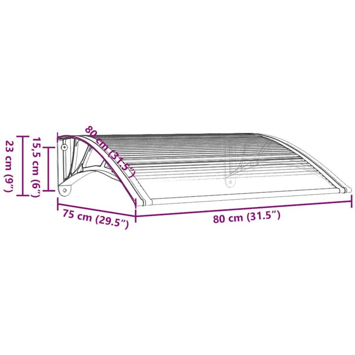 Entrétak svart 80x75 cm polykarbonat vidaXL N/a – bild 7